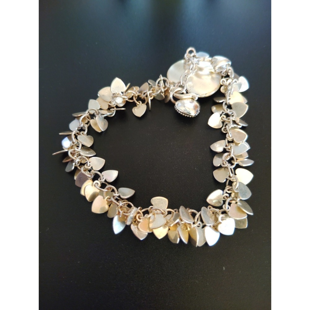 Heart Cluster Charm Bracelet with Crystals